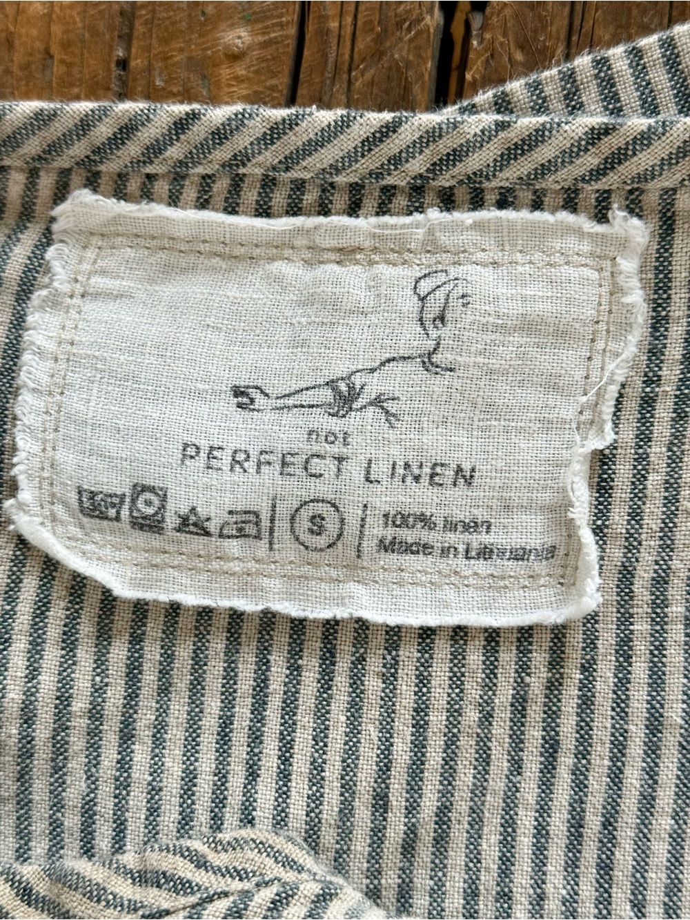 notPERFECTLINEN SARAH Dress Size S in Natural/Gray Stripes - Picture 6 of 11